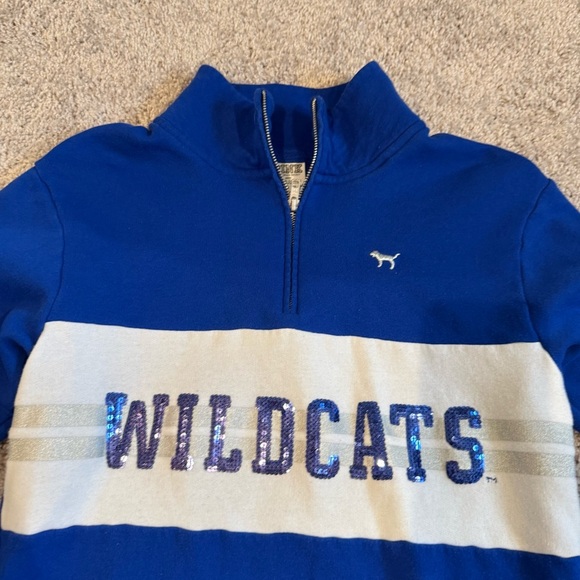 Victorias Secret PINK Kentucky Wildcats Quarter-Zip Sweatshirt Size XS - Picture 3 of 7
